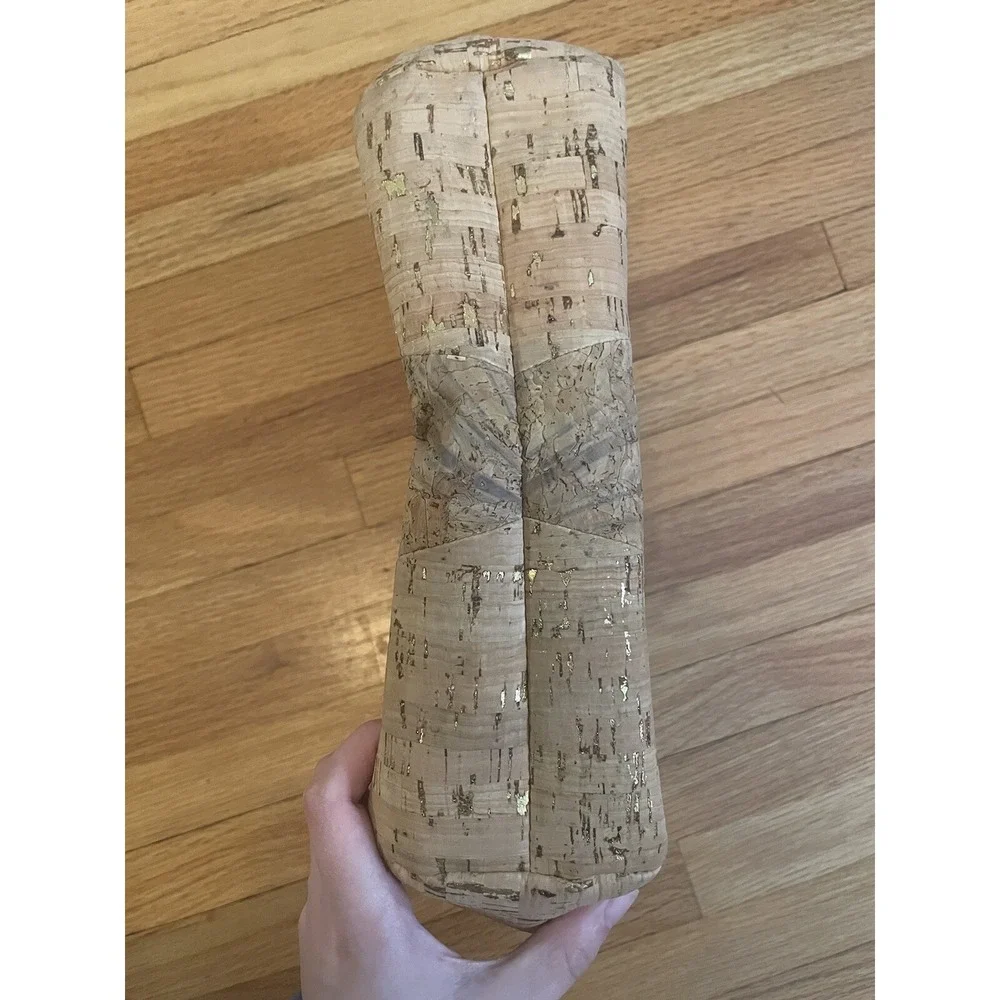 Natural Cork Purse Clutch Gold‎ Accents Tess Rizzuto New York